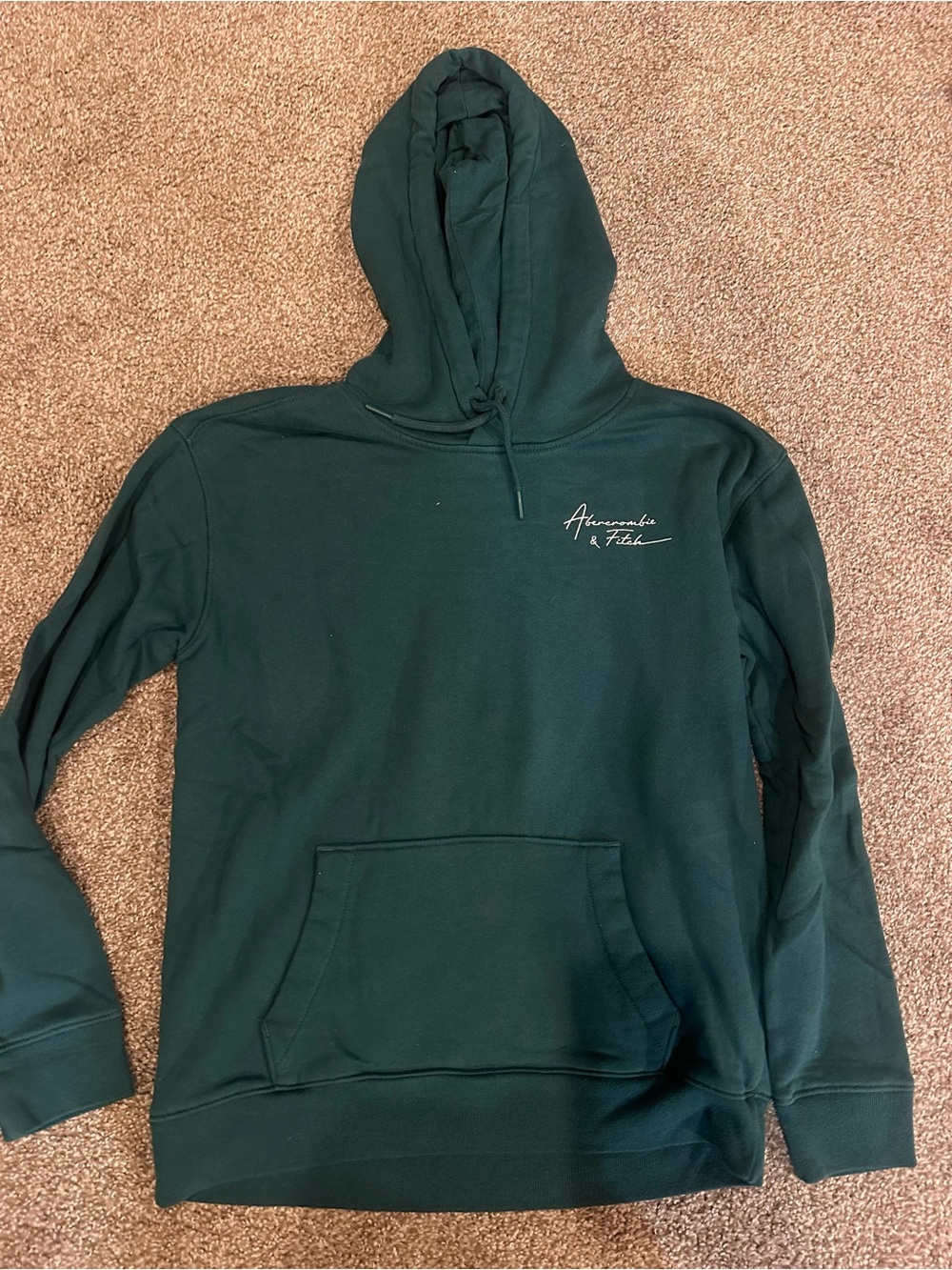 Abercrombie & Fitch Men's Forest Green Crewneck Hoodie